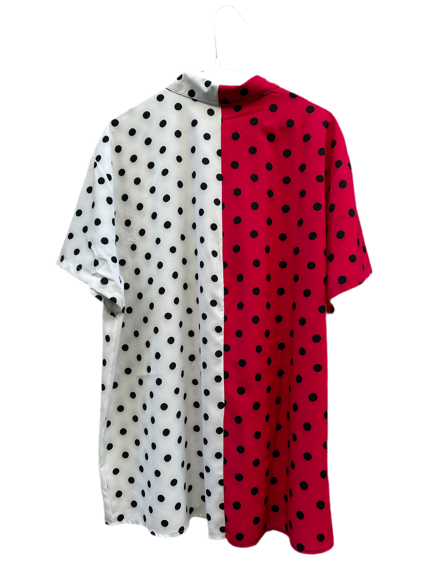 Chemise bi-gout à pois • Fuschia & Blanc