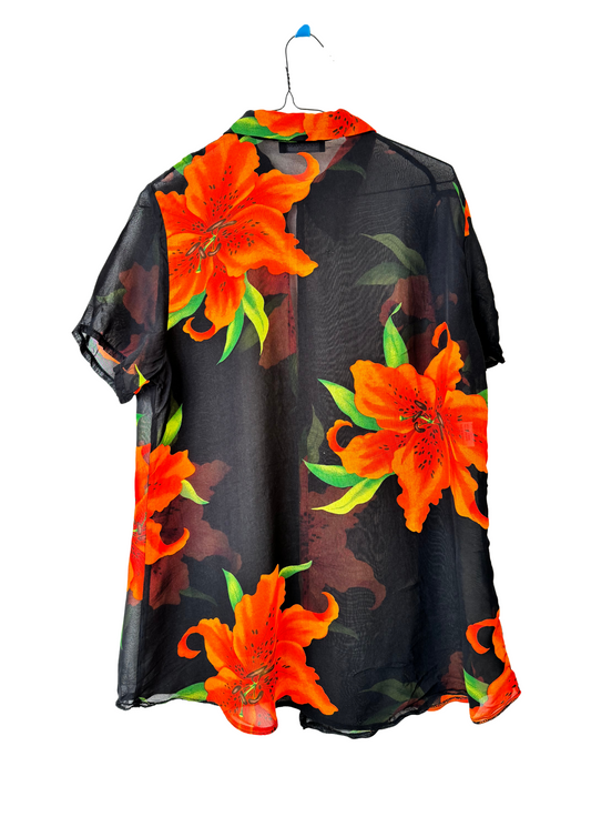 Chemise Hibiscus orange