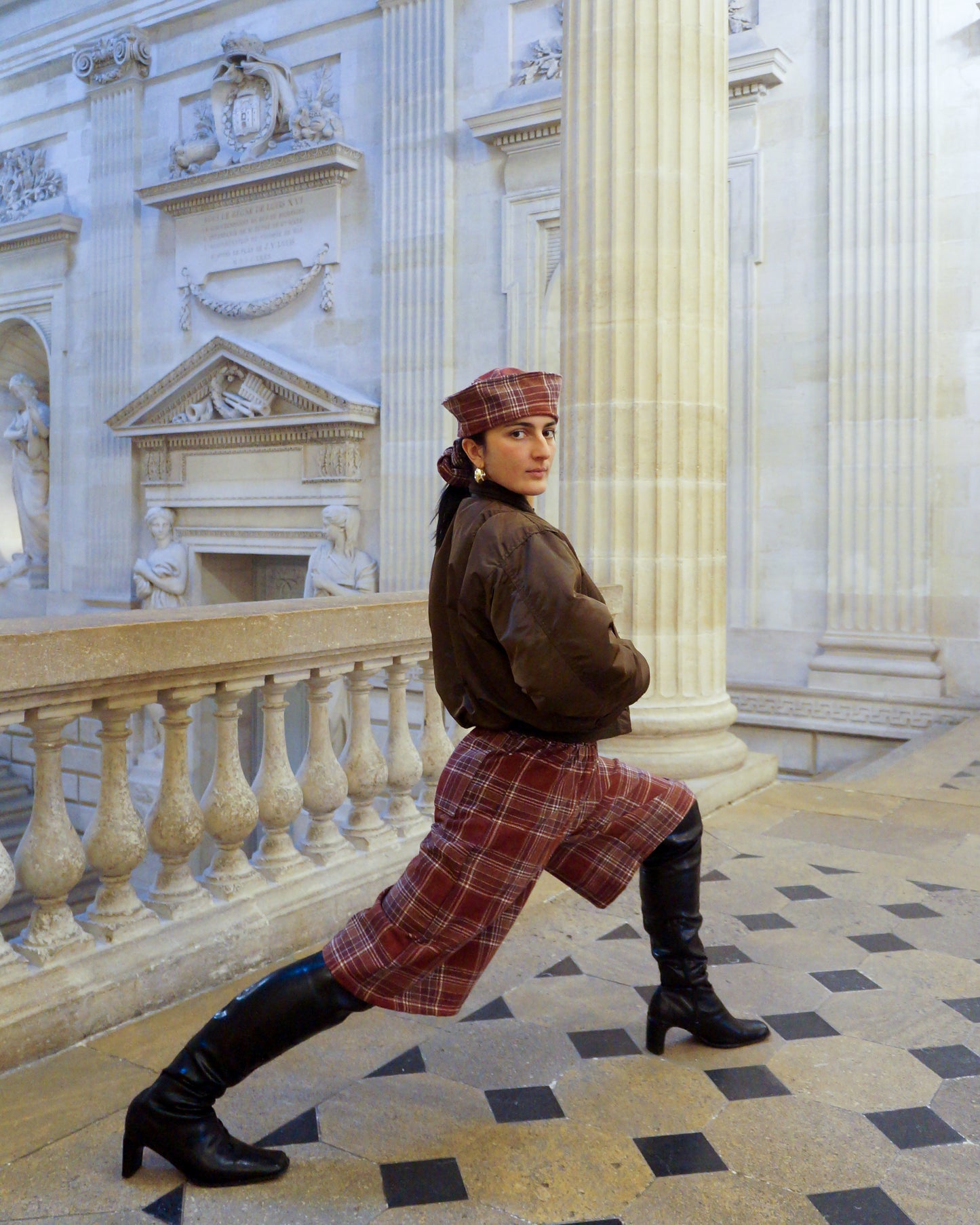 Bermuda long carreaux marron • La Chemise Club Studio