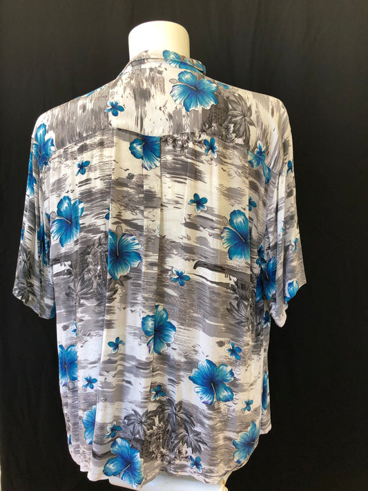 Chemise fleur bleu