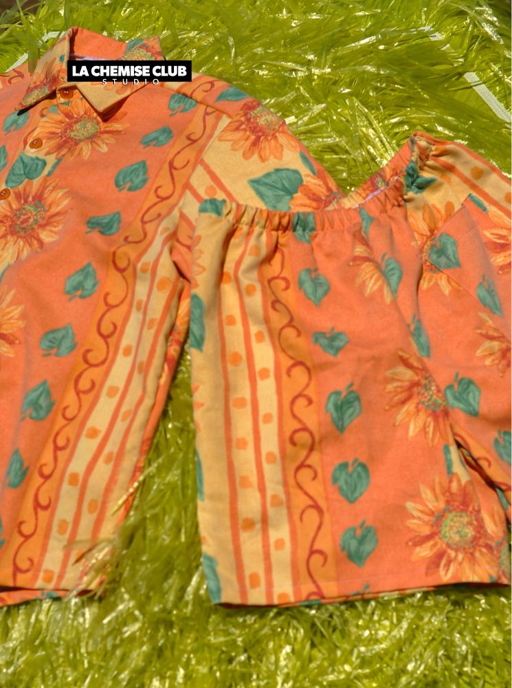 Bermuda Tournesols pêche • La Chemise Club Studio