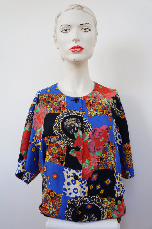 Chemise patchwork royal