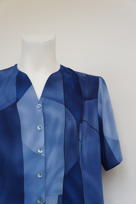 Chemise nuances de bleu