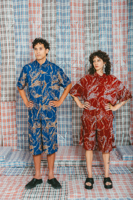 Bermuda long léo rouge • La Blédarde x La Chemise Club Studio