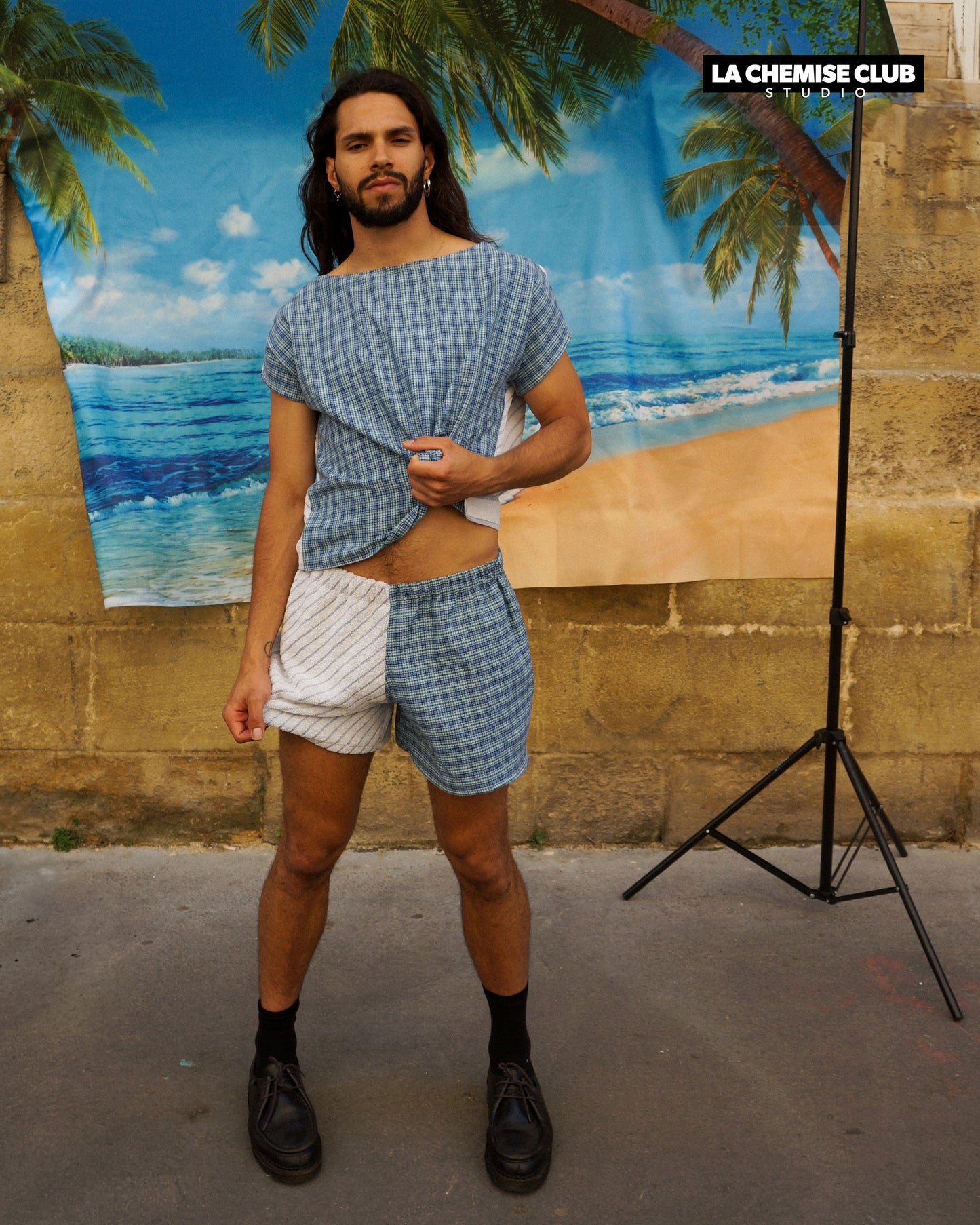 La Chemise Club Studio x Hulala • Top Hulala bleu