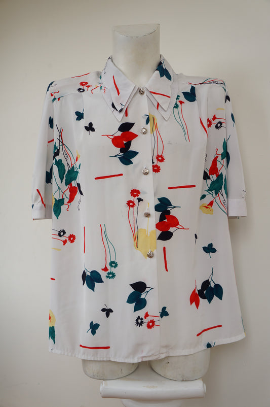 Chemise double-col fleuri
