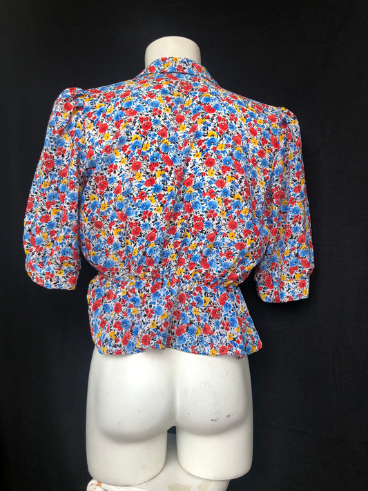Chemise fleurs blanche