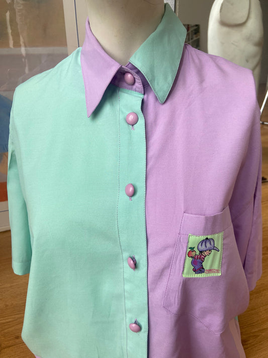 Chemise colorblock pastel