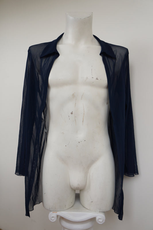 Chemise transparente bleue