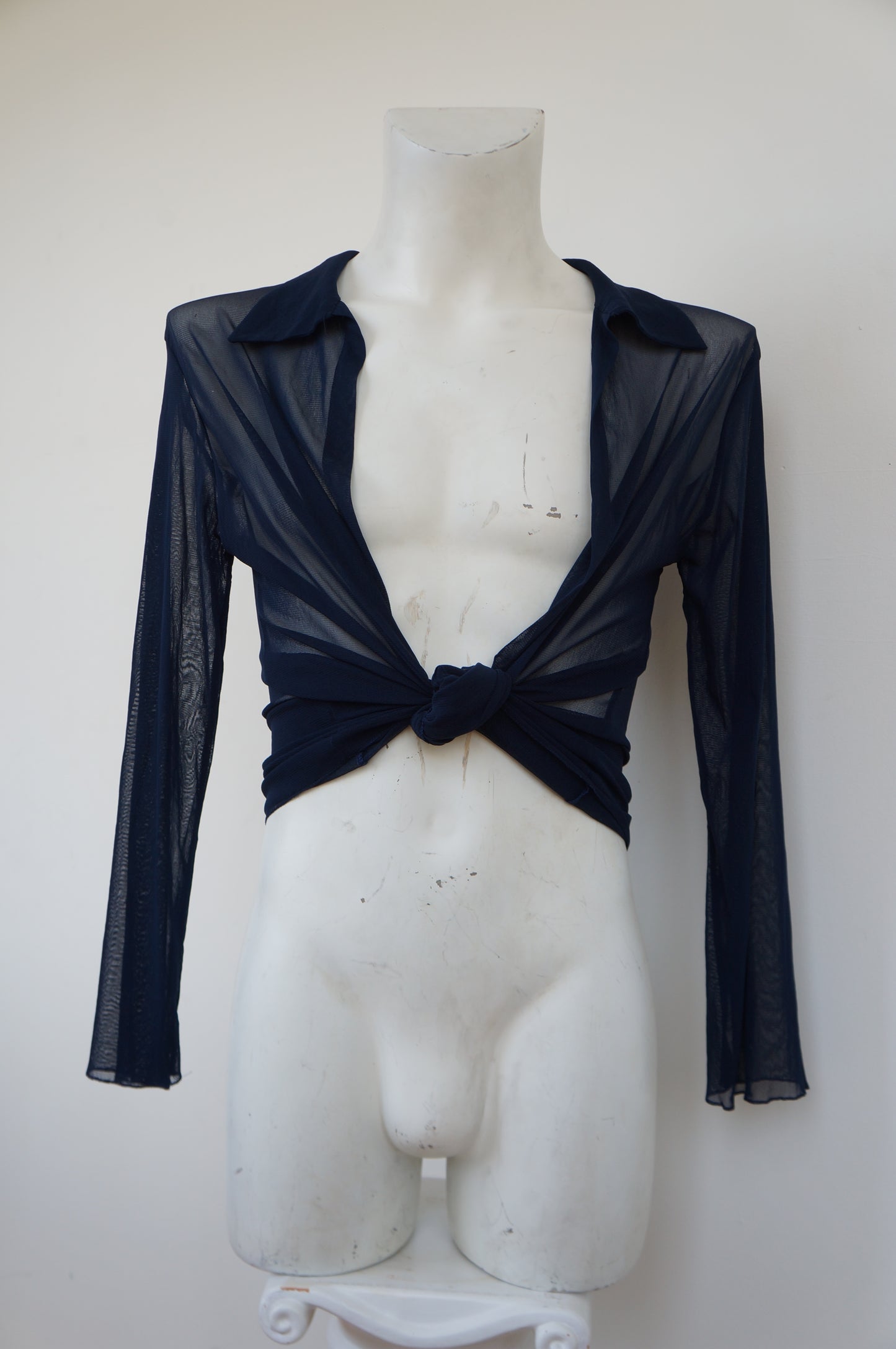 Chemise transparente bleue
