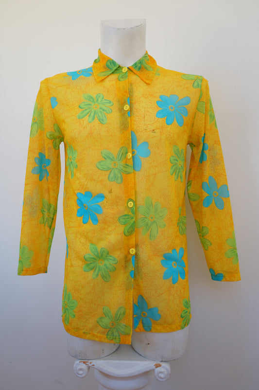 Chemise fleurs pop