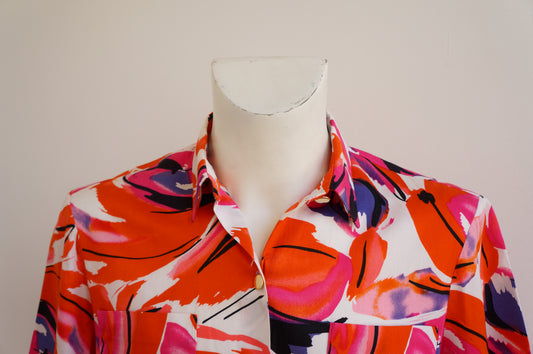 Chemise coups de pinceaux rouge