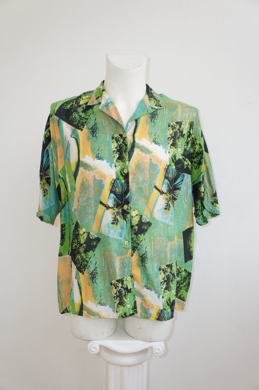 Chemise verte paillette