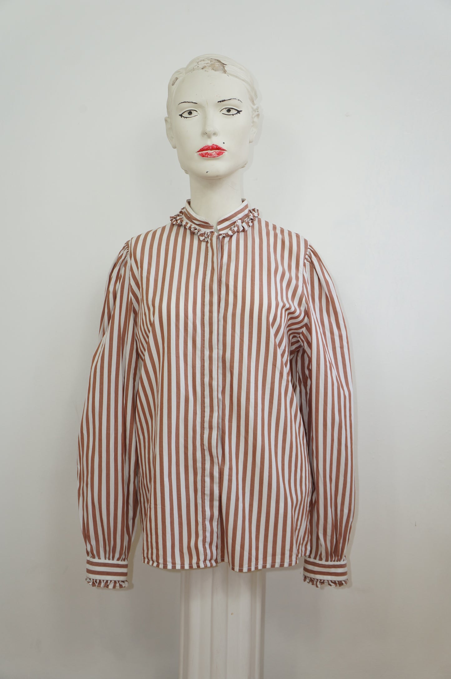 Chemise rayures moka