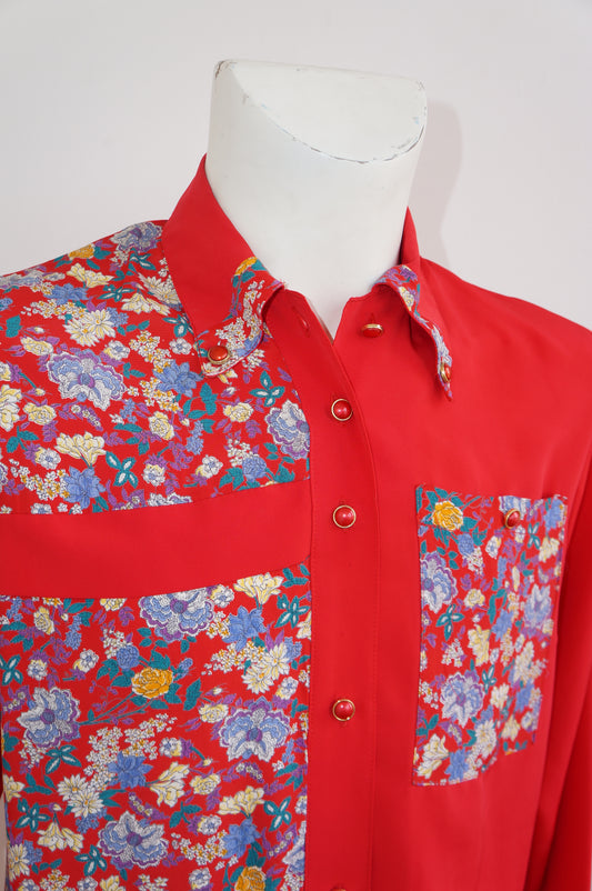 Chemise bi-goût fleuri