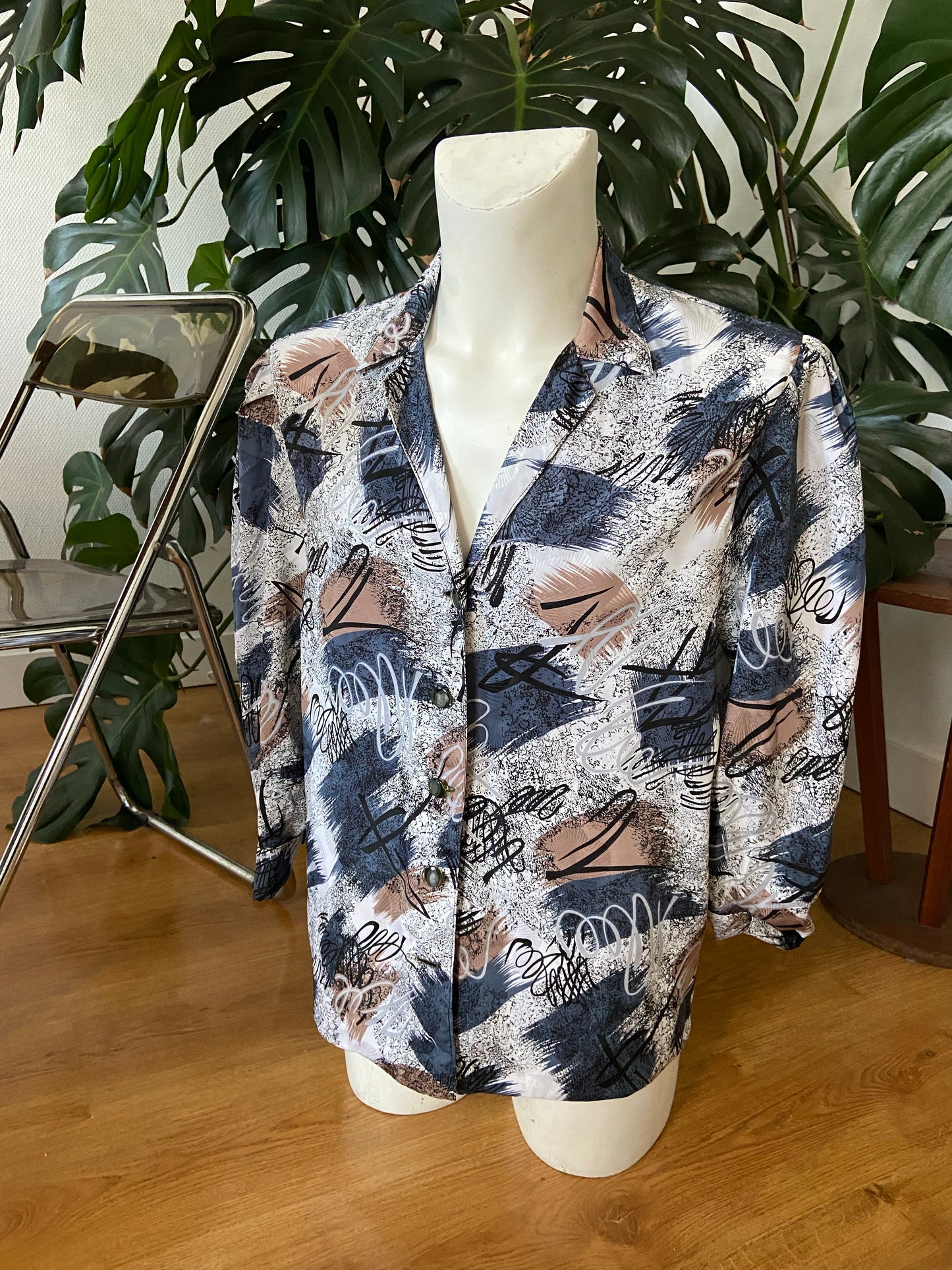 Chemise satin gribouilli