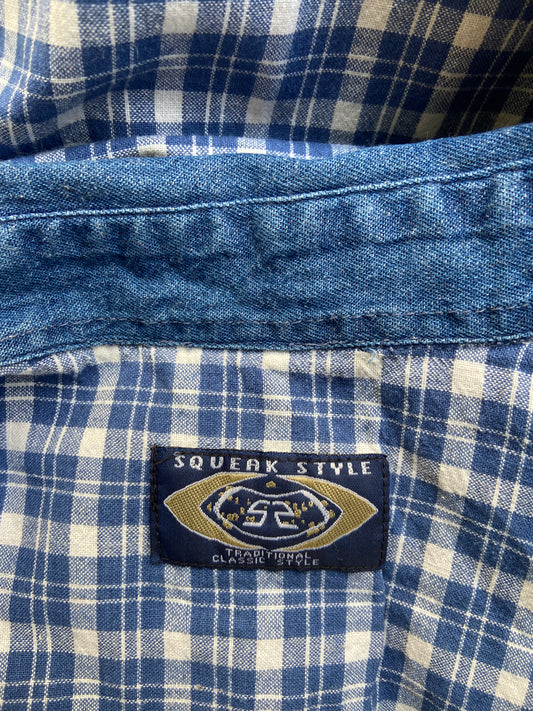 Chemise denim carreaux