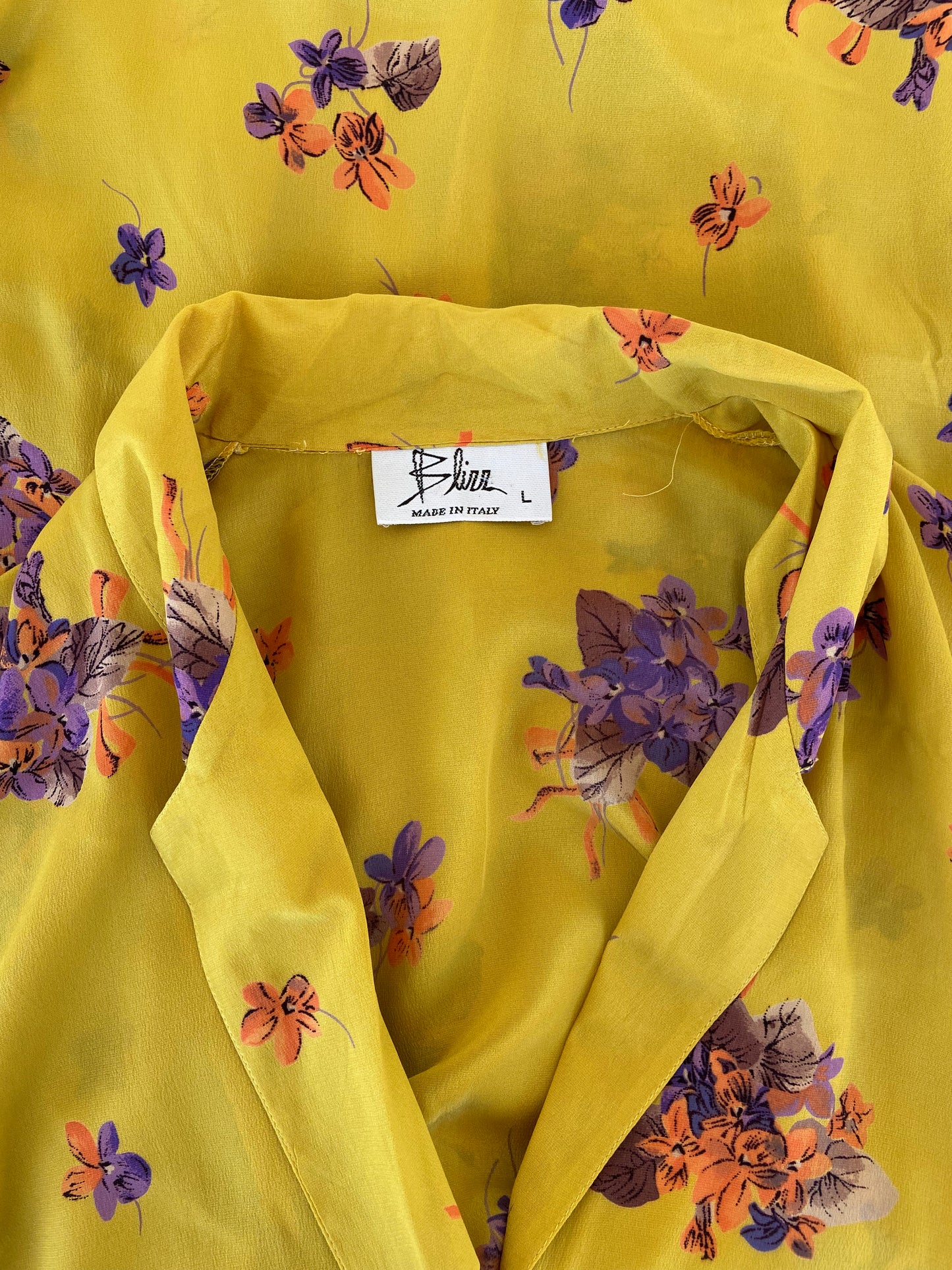 Chemise moutarde fleurie