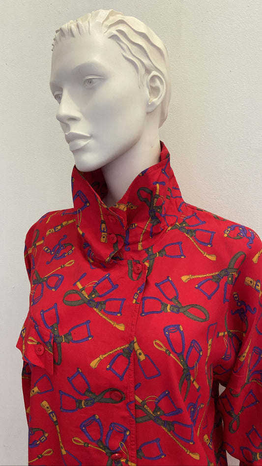 Chemise col montant hippique