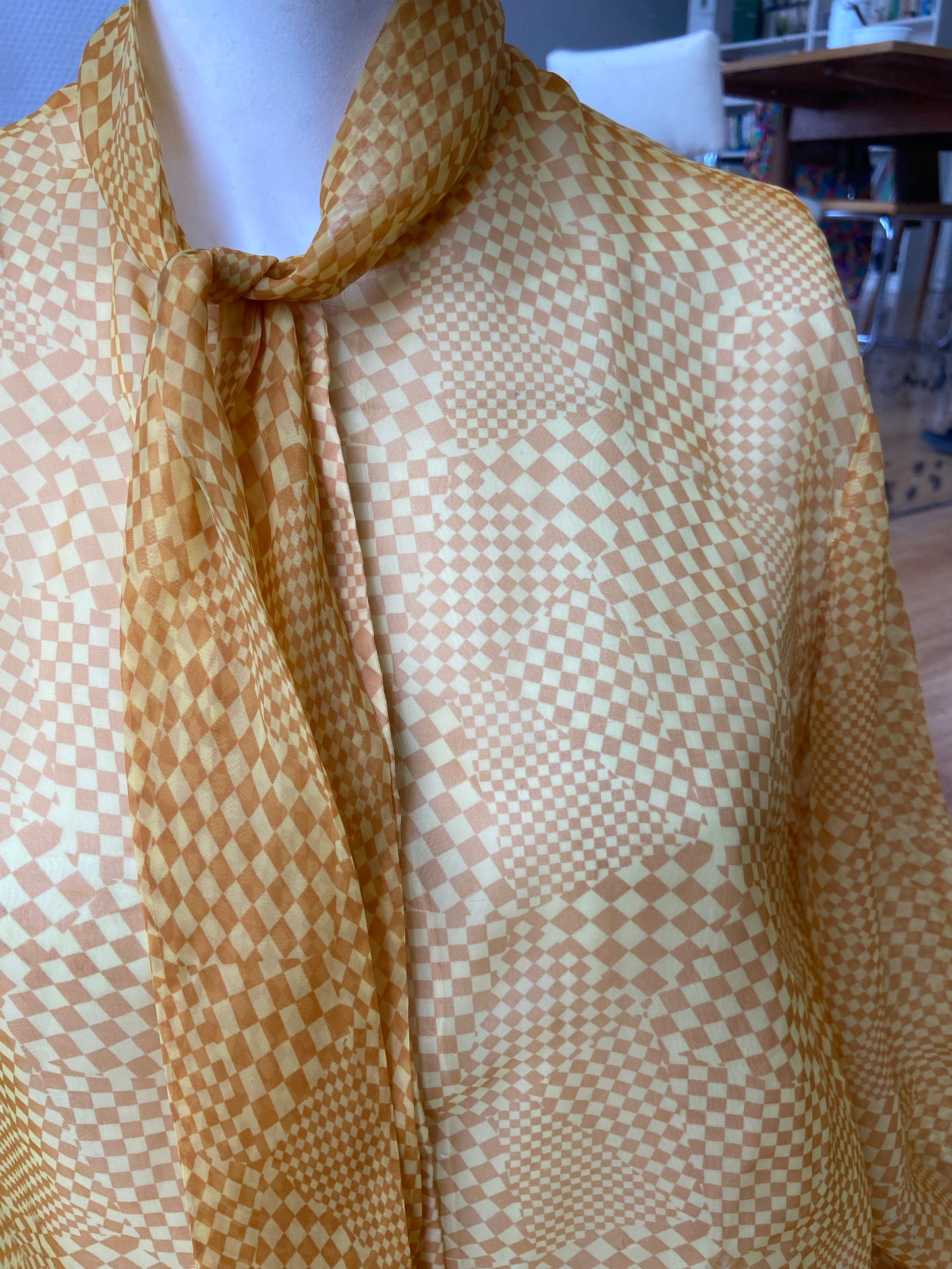 Chemise damier jaune