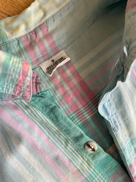 Chemise carreaux menthe à l’eau
