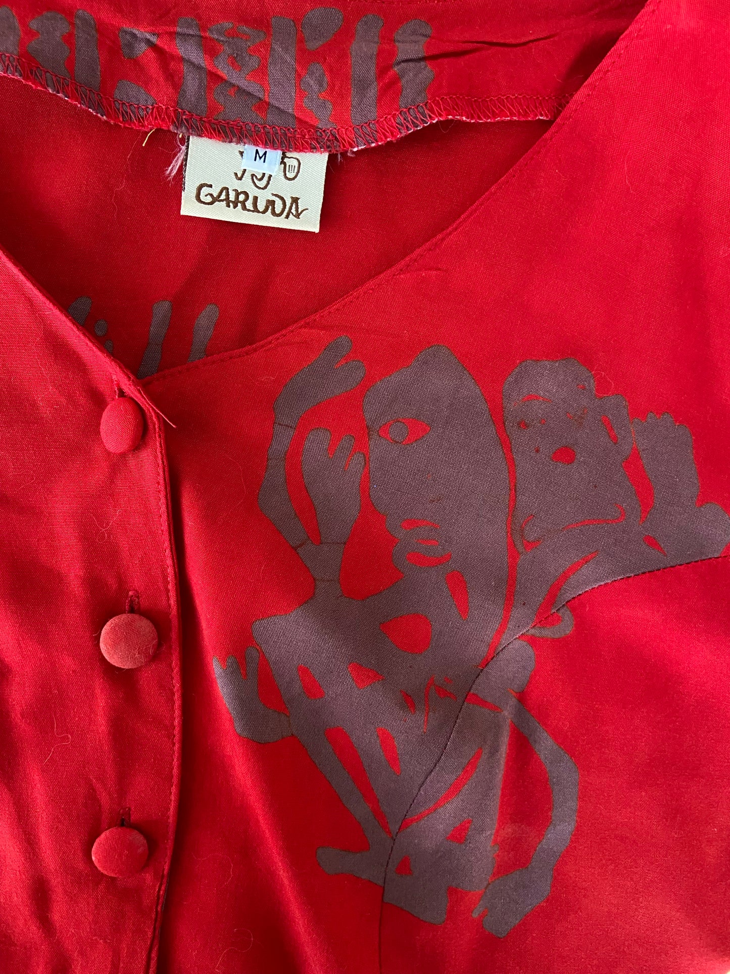 Chemise crop rouge