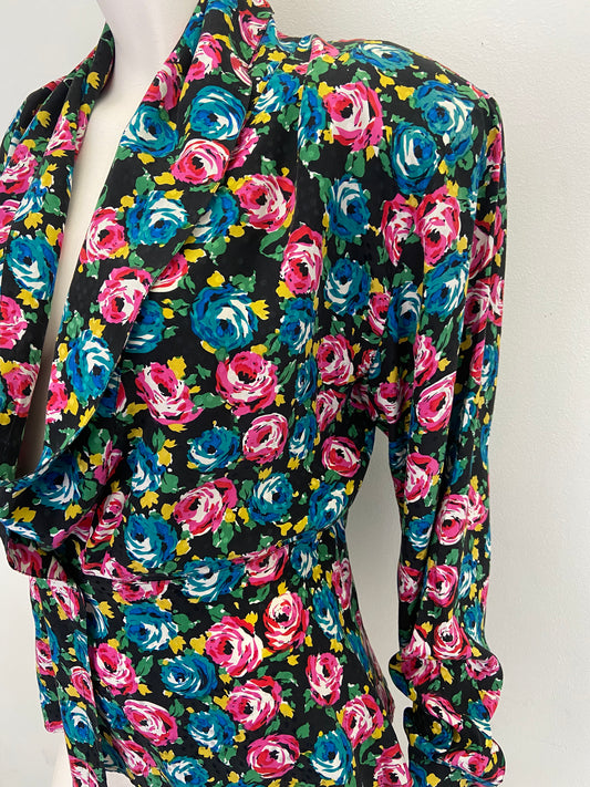Chemise cache-coeur fleurie