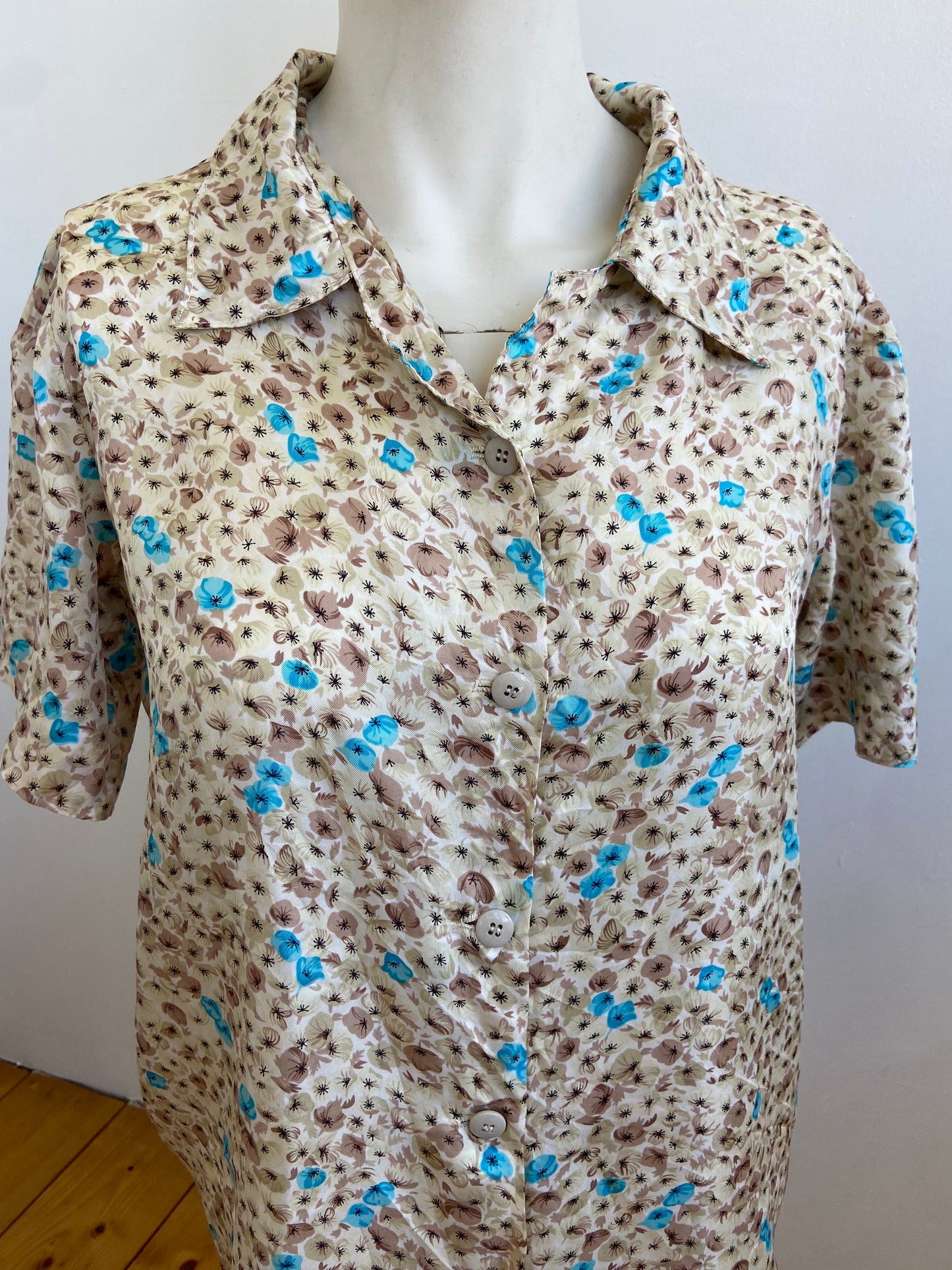 Chemise soie bleuettes