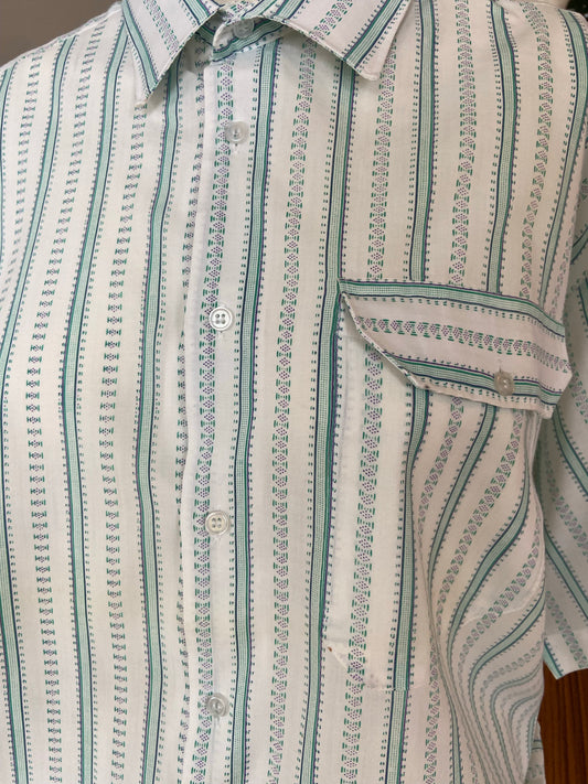 Chemise rayures turquoise