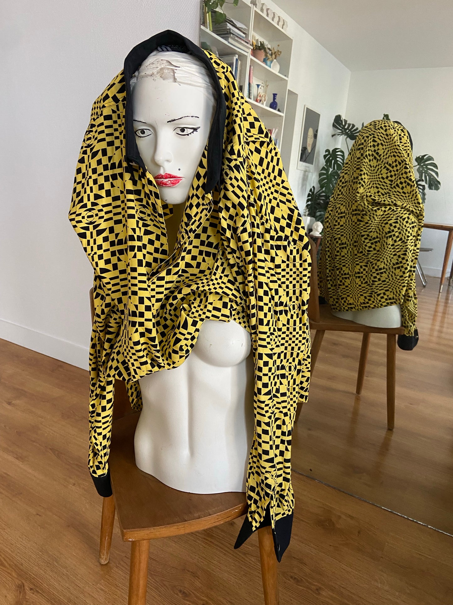 Chemise damier psyché jaune