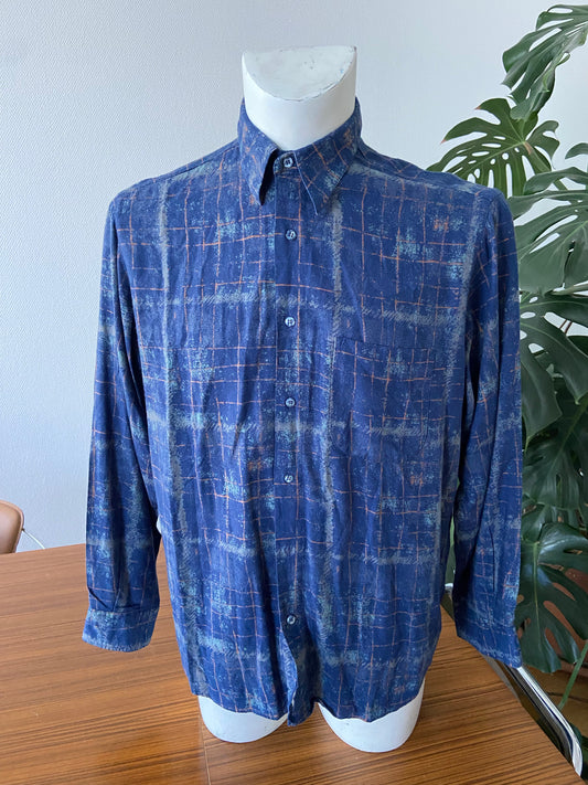 Chemise carrelage bleu