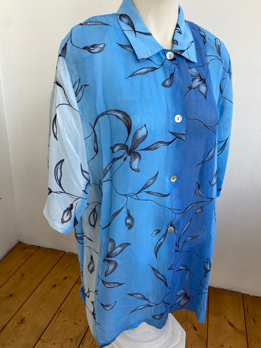 Chemise branches bleues