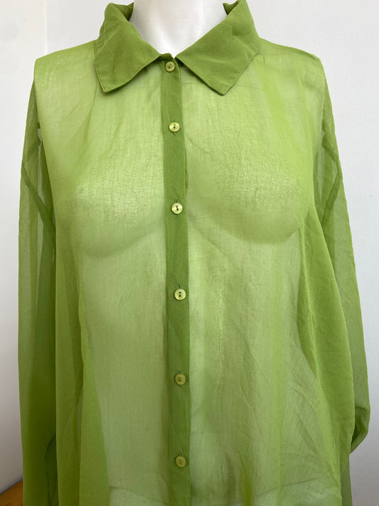 Chemise transparente lime