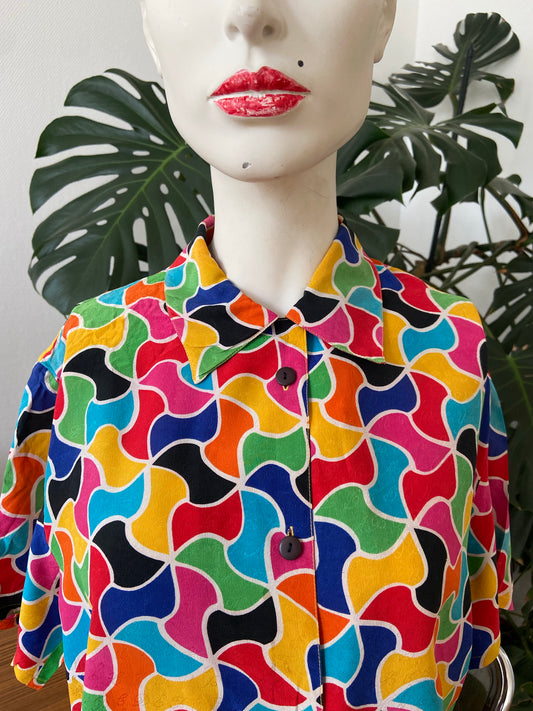 Chemise soie Arlequin