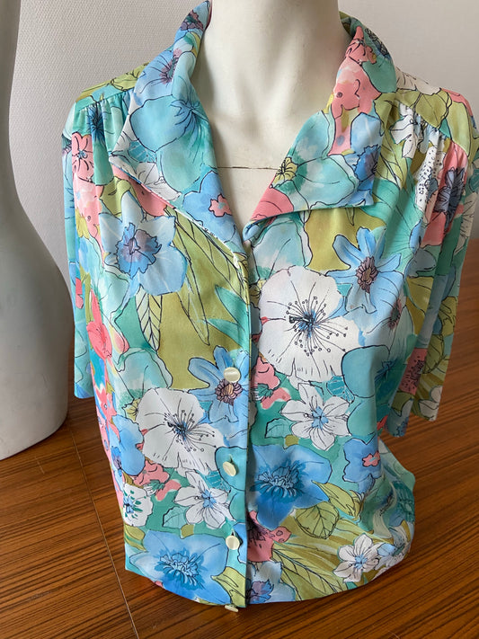 Chemise fleurs pastels