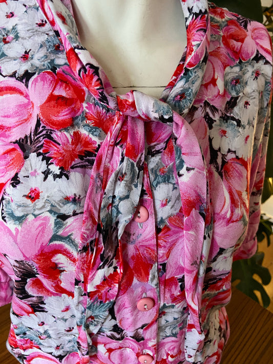 Chemise cravate rose