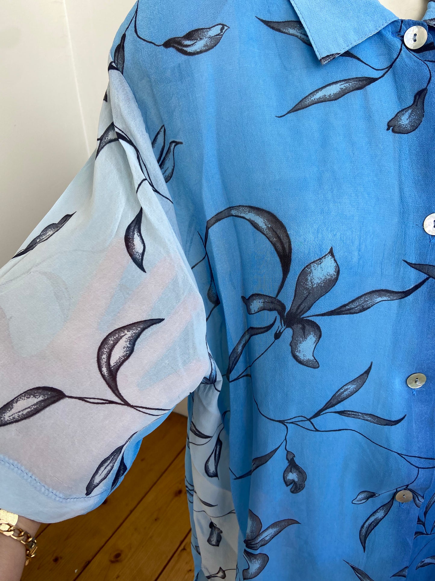 Chemise branches bleues