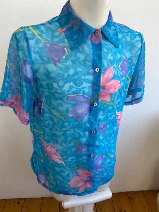 Chemise transparente aqua