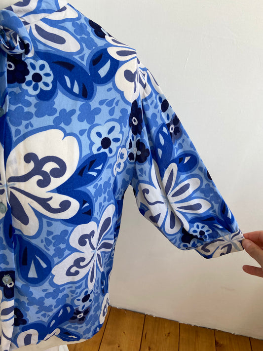 Chemise blue flowerpower