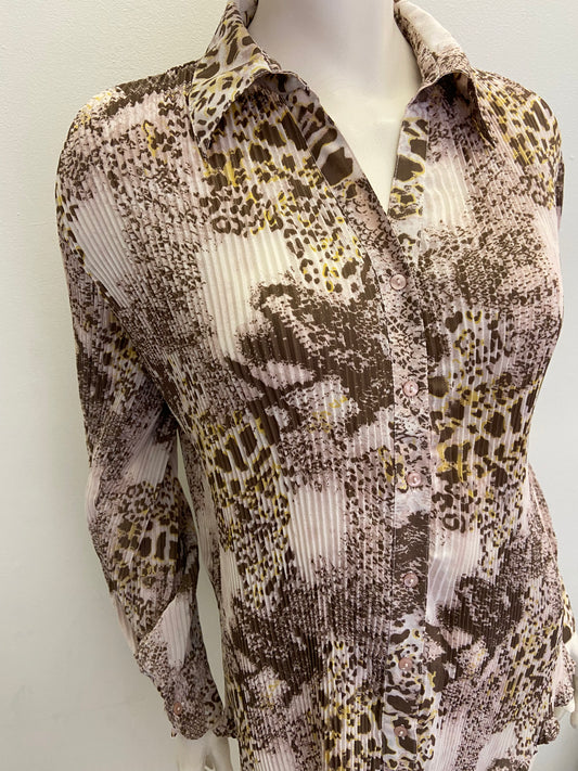 Chemise pleats leopard