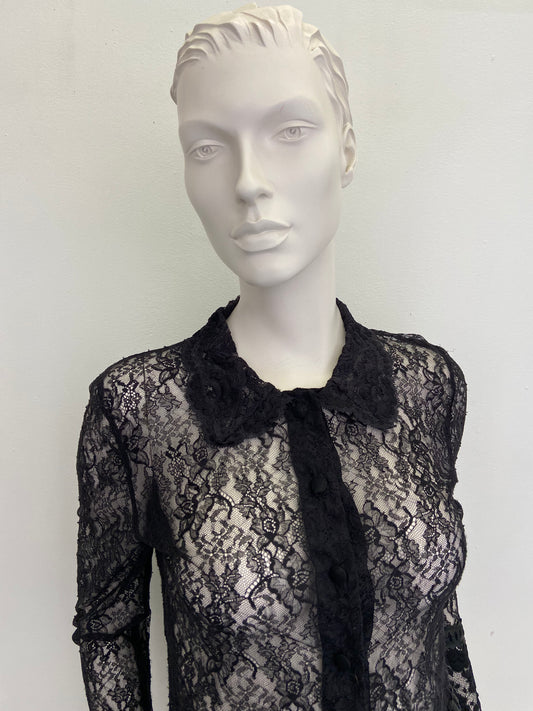 Chemise dentelle nera