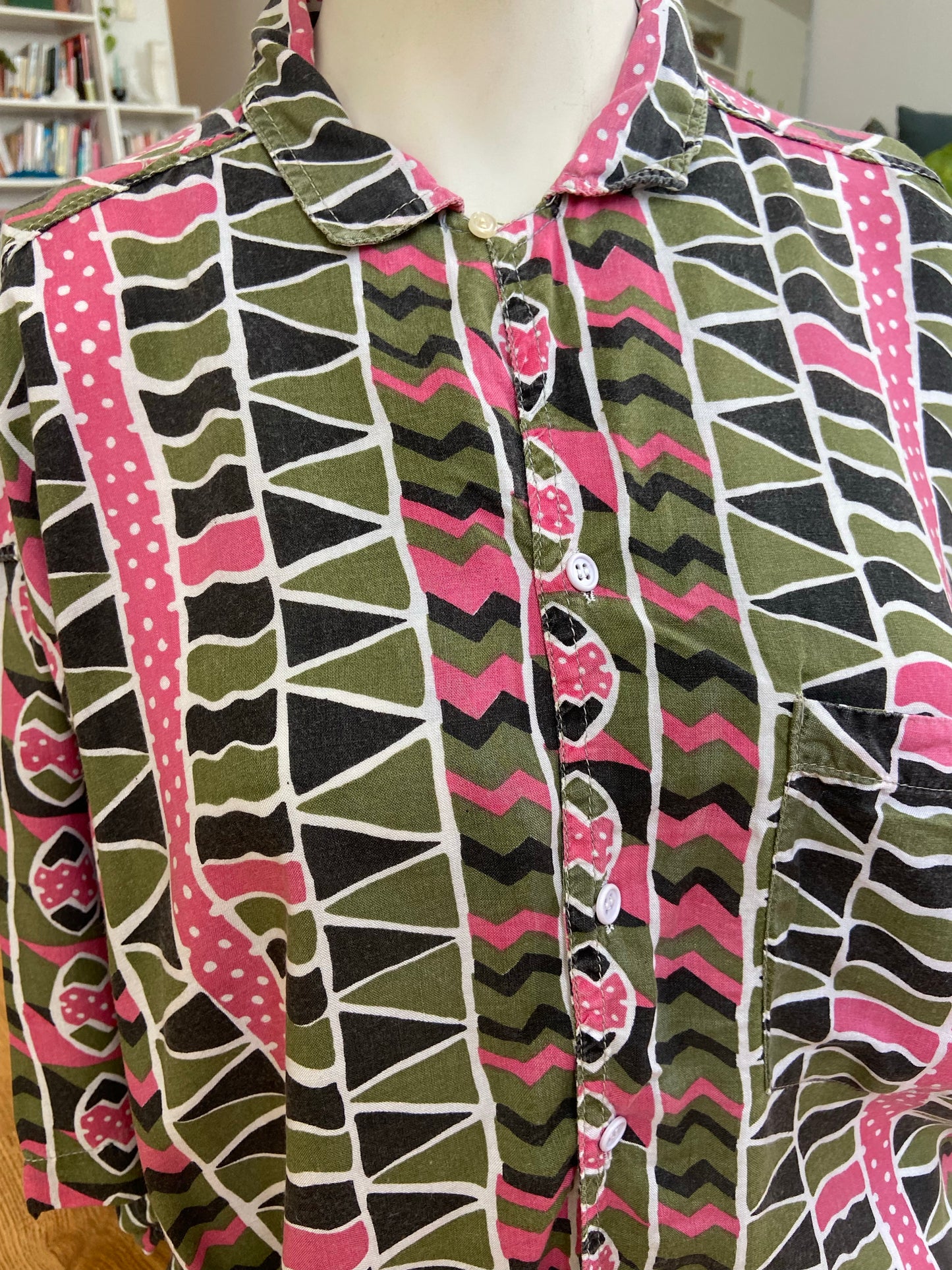 Chemise zigzag kaki
