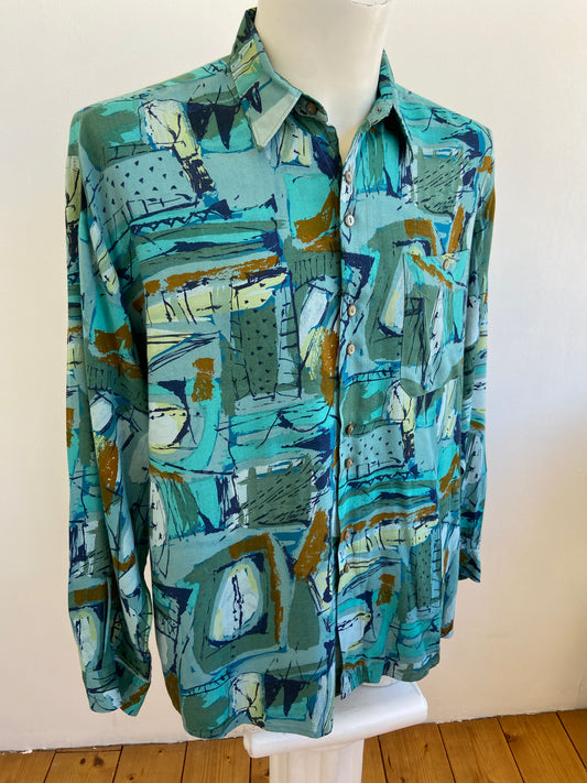 Chemise verte globe-trotter