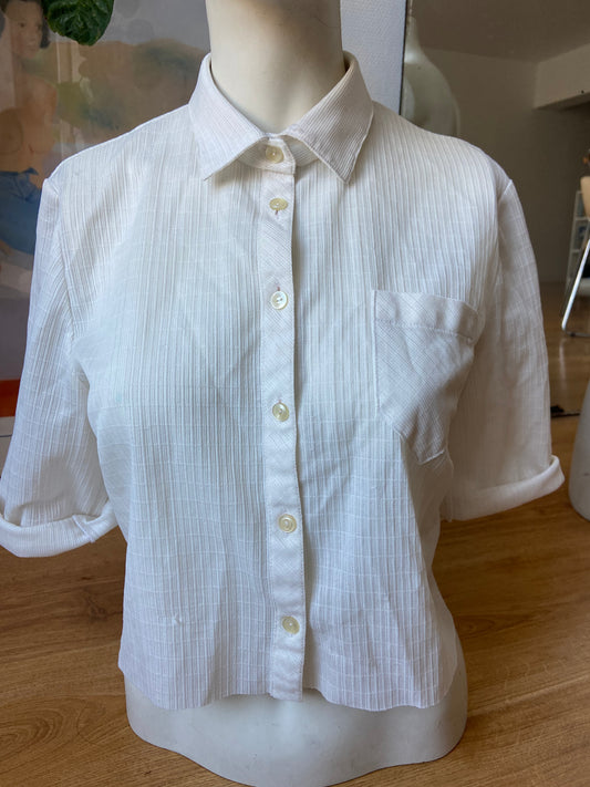 Chemise crop bianca