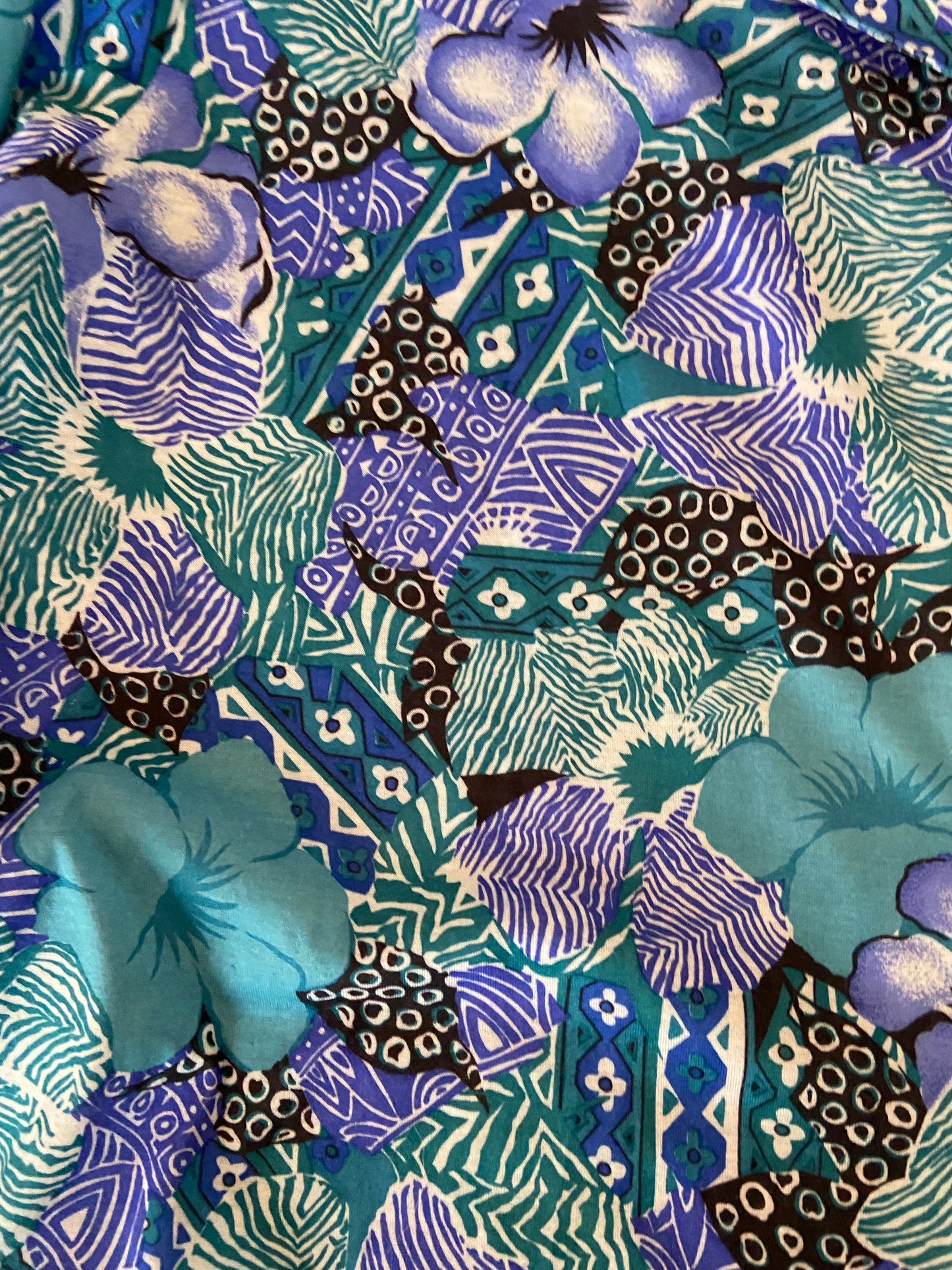 Chemise hibiscus bleu