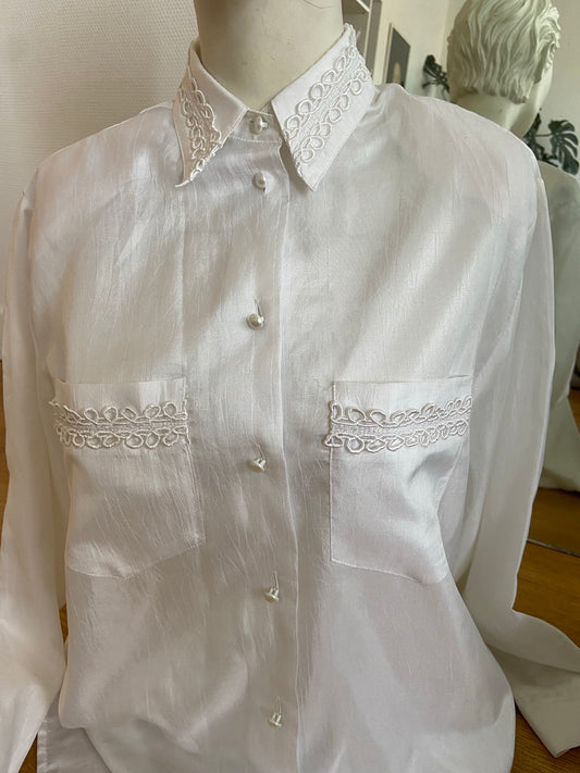 Chemise satin blanc