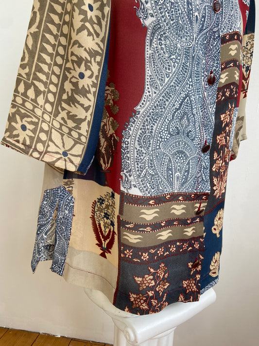Chemise transparente patchwork
