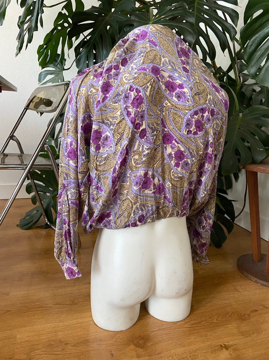 Chemise crop élastiquée