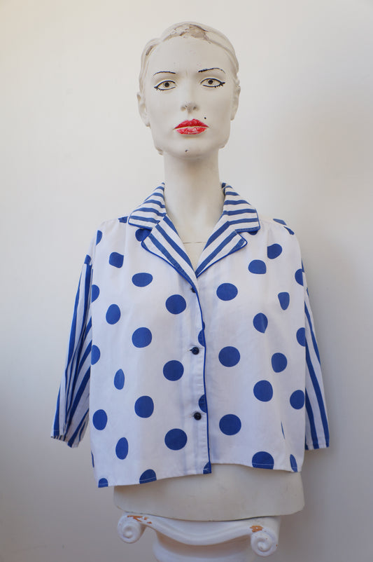 Chemise crop poispois
