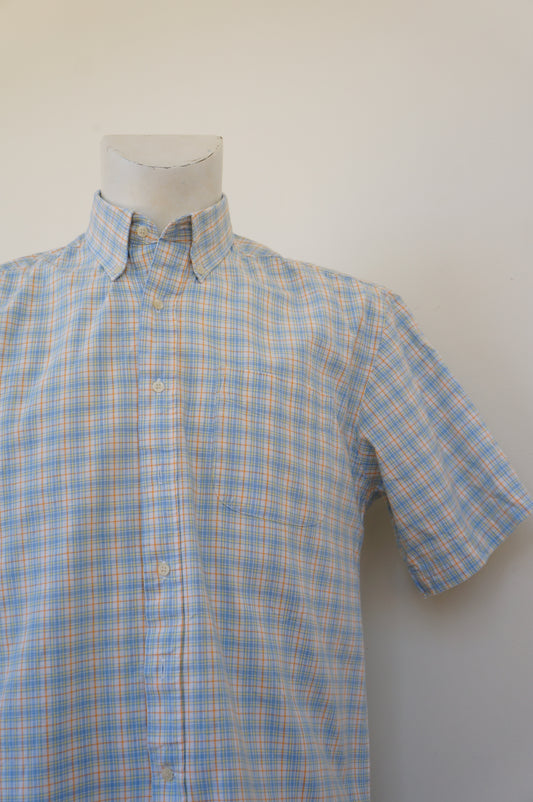 Chemise carreaux oranges et bleus